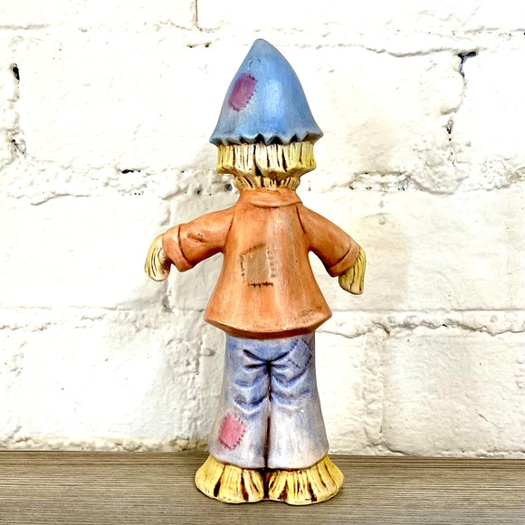 Vintage Ceramic Scarecrow Halloween Harvest Fall Decor Painted 8" Tall 1980s - Picture 3 of 9